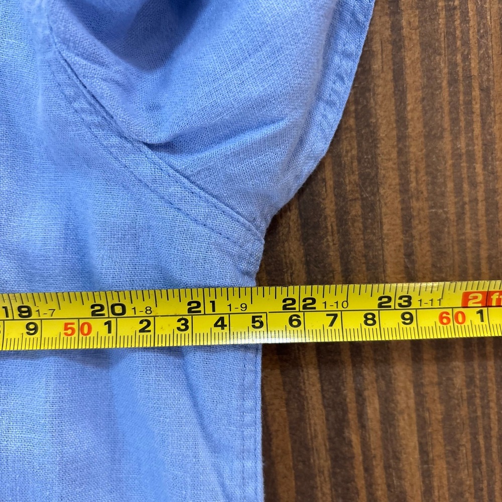 GAP Womens Linen‎ Blend Long Sleeve Button Down Shirt Light Blue L - Picture 7 of 9